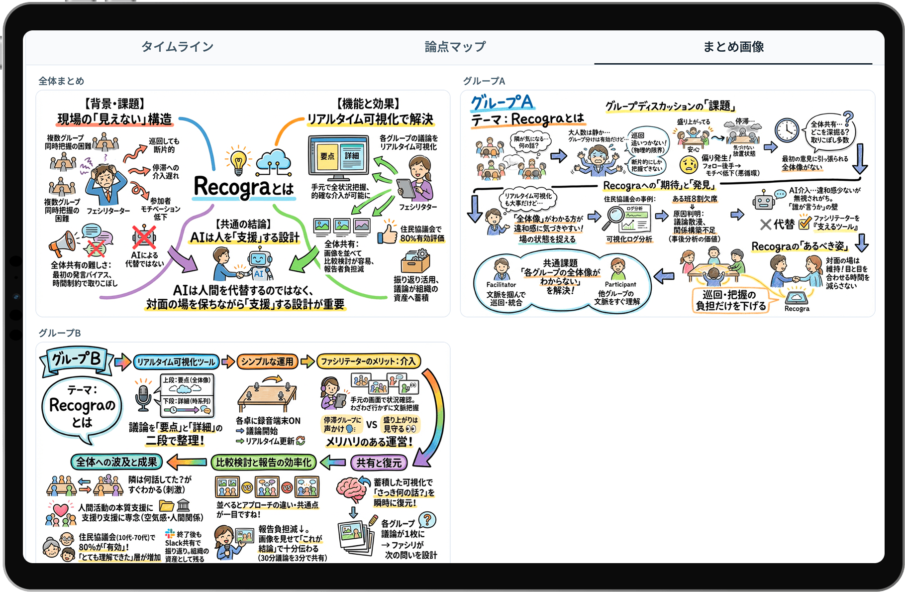 Recograで作成した住民会議のまとめ画像